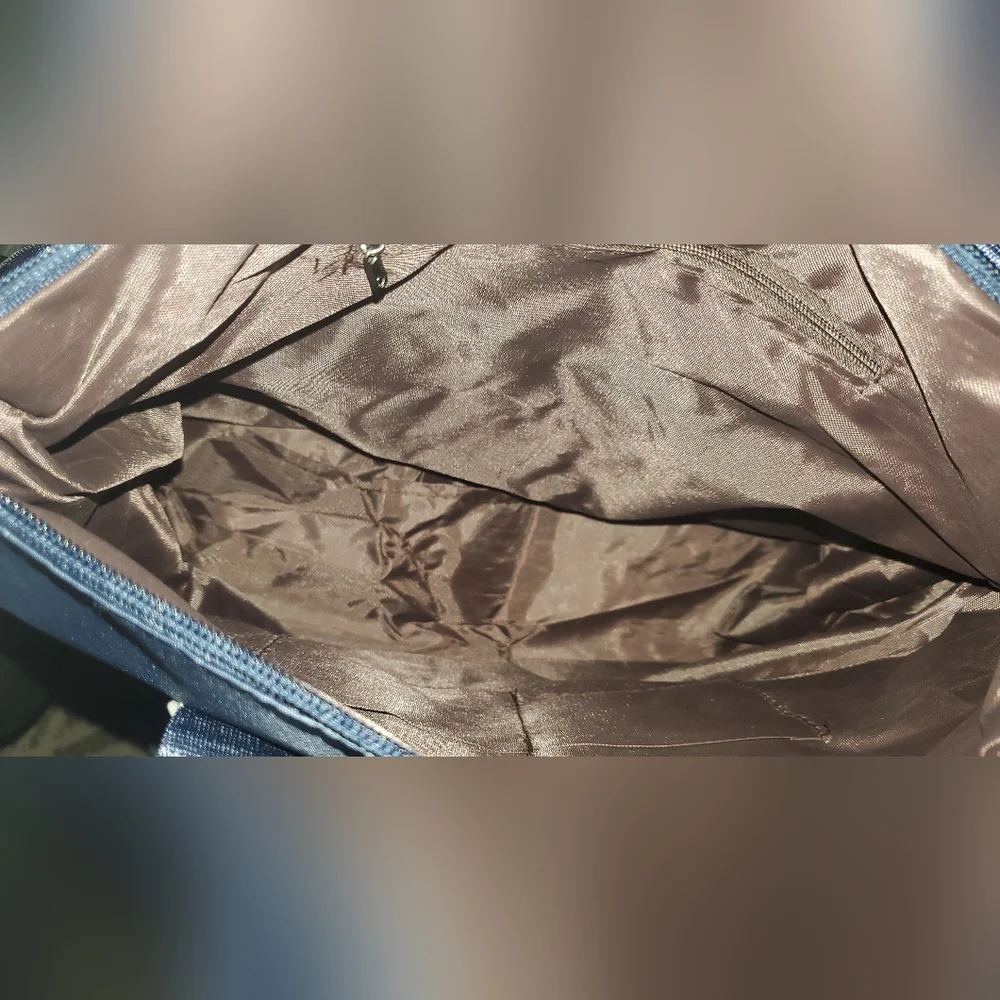 Unbranded shoulder bag/tote in blue. NWOT. - Picture 4 of 12